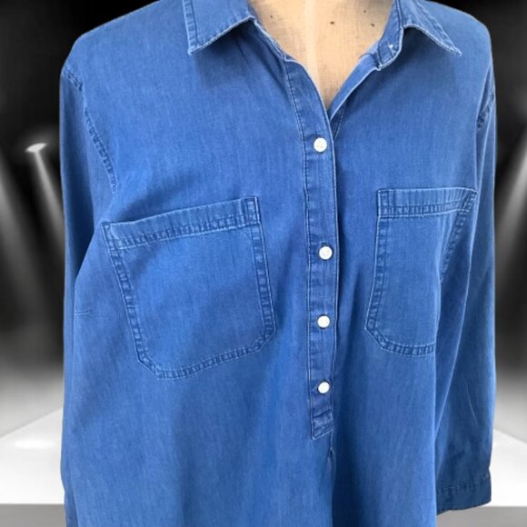 Old Navy/Gap Chambray Casual Shirt Dress - Picture 4 of 6